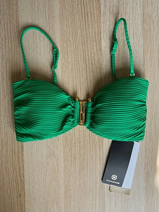 ViX Jill Bandeau Bikini Top Green Size L NWT - Picture 4 of 10
